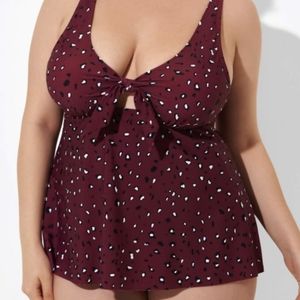 Vine Tie Front Adjustable Straps Tankini Top size 3XL